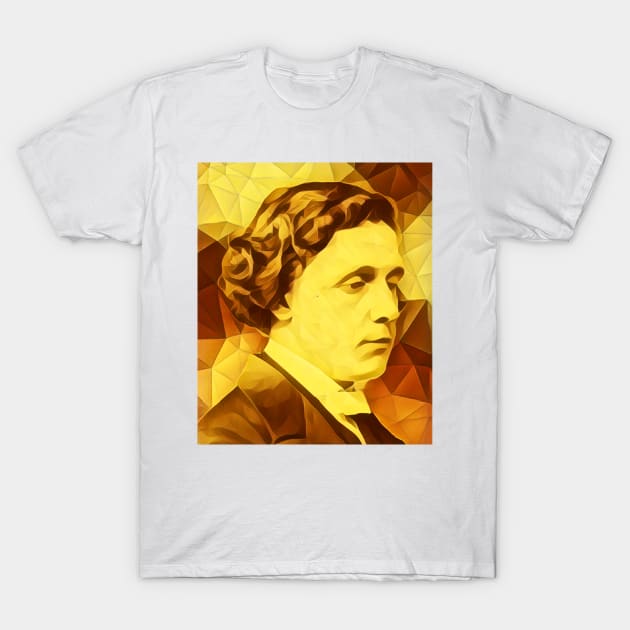 Lewis Carroll Golden Portrait | Lewis Carroll Artwork 11 T-Shirt by JustLit